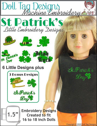 Doll Tag Clothing Machine Embroidery Design Saint Patrick's Little Machine Embroidery Designs larougetdelisle