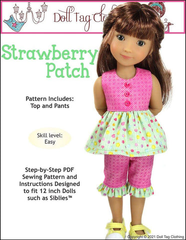 Doll Tag Clothing Siblies Strawberry Patch 12" Siblies Doll Clothes Pattern larougetdelisle