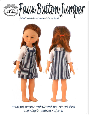 Forever 18 Inches H4H/Les Cheries Faux Button Jumper for 13" - 14" Dolls larougetdelisle