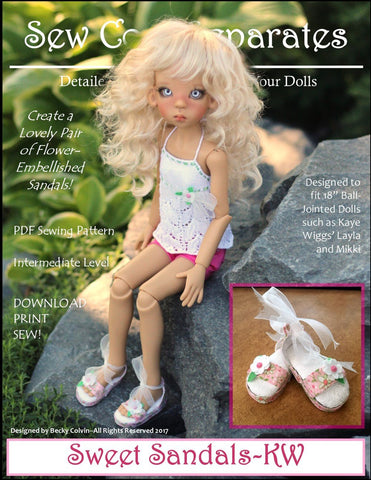 Sew Cool Separates BJD Sweet Sandals Pattern for MSD Ball Jointed Dolls larougetdelisle