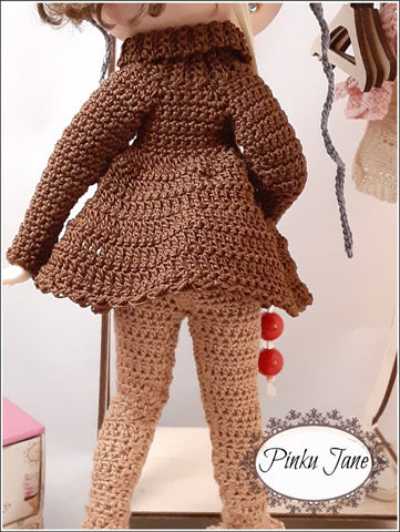 Pinku Jane Blythe/Pullip Swing Coat & Winter Helmet Crochet Pattern For 12" Blythe Dolls larougetdelisle