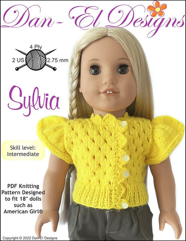 Dan-El Designs Knitting Sylvia 18" Doll Clothes Knitting Pattern larougetdelisle