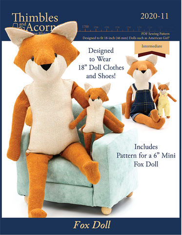 Thimbles and Acorns Cloth doll Fox Doll 18" Cloth Doll Pattern larougetdelisle