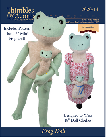 Thimbles and Acorns Cloth doll Frog Doll 18" Cloth Doll Pattern larougetdelisle