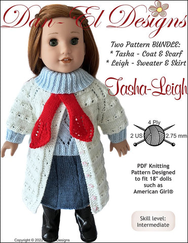 Dan-El Designs Knitting Tasha-Leigh Bundle 18" Doll Clothes Knitting Pattern larougetdelisle