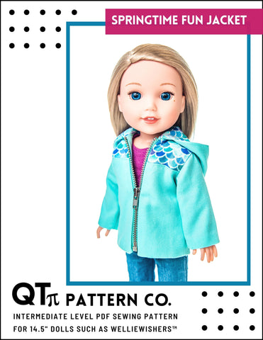 QTπ Pattern Co WellieWishers Springtime Fun Jacket 14.5" Doll Clothes Pattern larougetdelisle