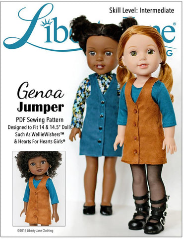 Liberty Jane WellieWishers Genoa Jumper 14 - 14.5 inch Doll Clothes Pattern larougetdelisle