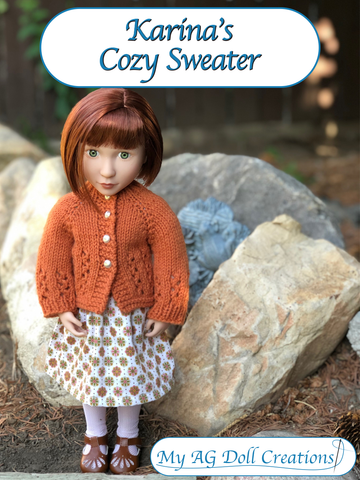 My AG Doll Creations A Girl For All Time Karina's Cozy Sweater AGAT Doll Knitting Pattern larougetdelisle