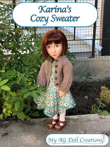 My AG Doll Creations A Girl For All Time Karina's Cozy Sweater AGAT Doll Knitting Pattern larougetdelisle