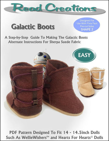 Read Creations WellieWishers Galactic Shoes 14-14.5" Doll Clothes Pattern larougetdelisle