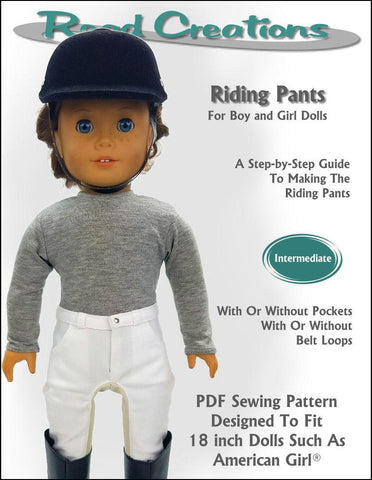 Read Creations 18 Inch Modern Riding Pants 18" Doll Clothes Pattern larougetdelisle