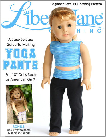 Liberty Jane 18 Inch Modern Yoga Pants and Basic Pants 18" Doll Clothes Pattern larougetdelisle