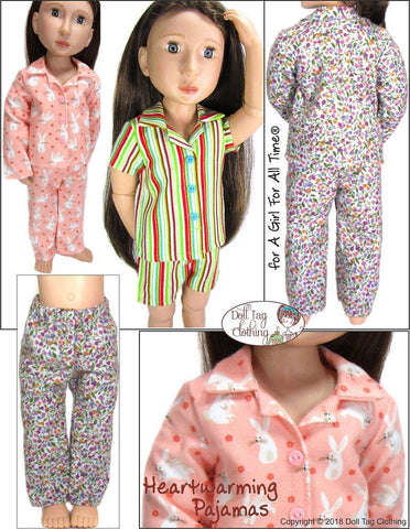 Doll Tag Clothing A Girl For All Time Heartwarming Pajamas Pattern for A Girl For All Time Dolls larougetdelisle