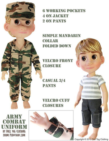 Doll Tag Clothing Disney Doll Army Combat Uniform Pattern for Disney Animator Dolls larougetdelisle