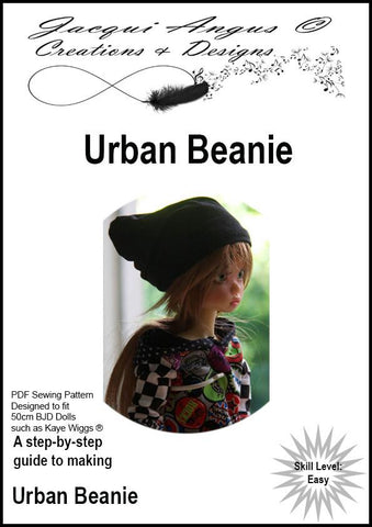 Jacqui Angus Creations & Designs BJD Urban Beanie Pattern for MSD Ball Jointed Dolls larougetdelisle