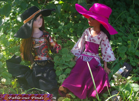 Fable-ous Finds Ellowyne Bohemian Beauty Maxi Dress and Floppy Hat Pattern for Ellowyne Dolls larougetdelisle