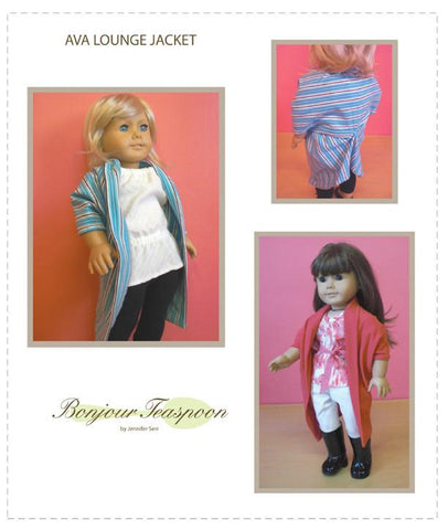 Bonjour Teaspoon 18 Inch Modern Ava Lounge Jacket 18" Doll Clothes Pattern larougetdelisle