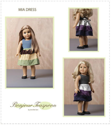 Bonjour Teaspoon 18 Inch Modern Mia Dress 18" Doll Clothes Pattern larougetdelisle