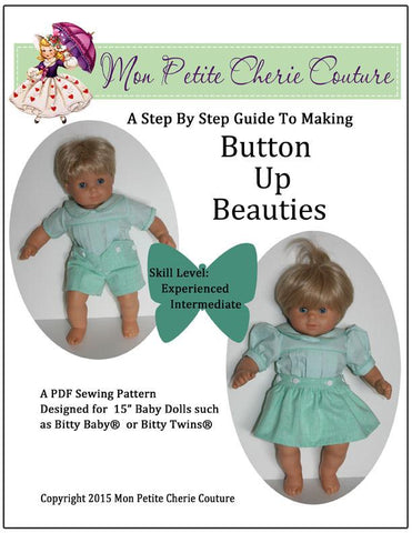 Mon Petite Cherie Couture Bitty Baby/Twin Button Up Beauties 15" Baby Doll Clothes larougetdelisle