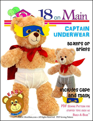 18 On Main Build-A-Bear Captain Underwear Pattern for Build-A-Bear Dolls larougetdelisle