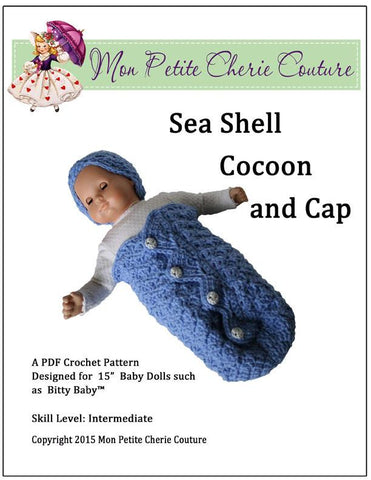 Mon Petite Cherie Couture Bitty Baby/Twin Sea Shell Cocoon Crochet Pattern larougetdelisle