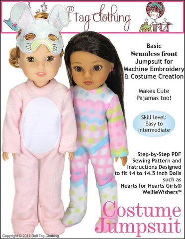 Doll Tag Clothing WellieWishers Costume Jumpsuit Pattern for 14 to 14.5 Inch Dolls larougetdelisle