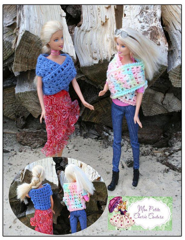 Mon Petite Cherie Couture Barbie Spring Crossover Wrap for 11 1/2" Fashion Dolls Crochet Pattern larougetdelisle