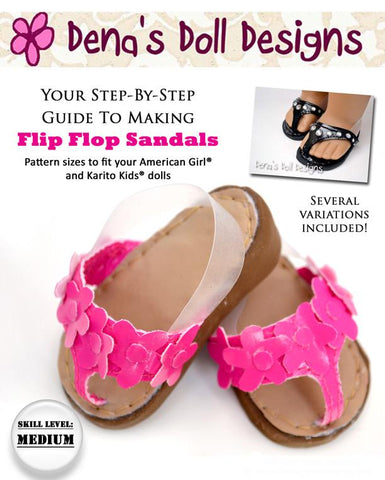 Dena's Doll Designs Shoes Flip Flop Sandals 18" Doll Shoes larougetdelisle