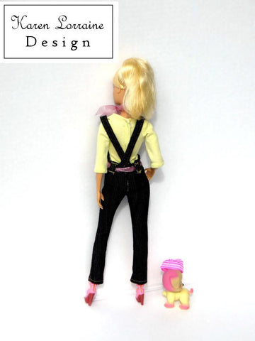 Karen Lorraine Design Barbie Dress It Up Dungarees Pattern for 11-1/2" Fashion Dolls larougetdelisle