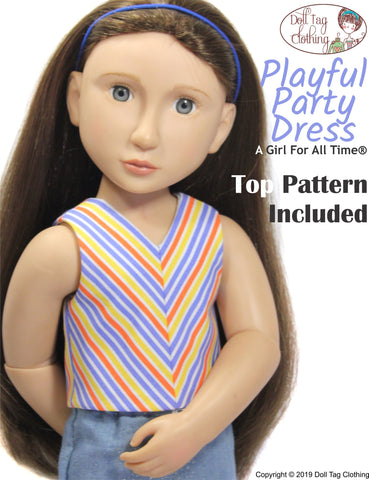 Doll Tag Clothing A Girl For All Time Playful Party Dress Pattern for A Girl For All Time Dolls larougetdelisle
