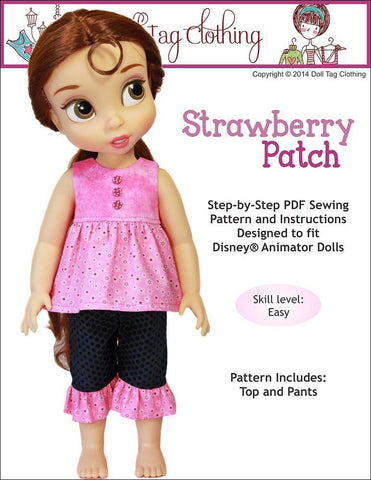 Doll Tag Clothing Disney Doll Strawberry Patch Pattern for Disney Animator Dolls larougetdelisle