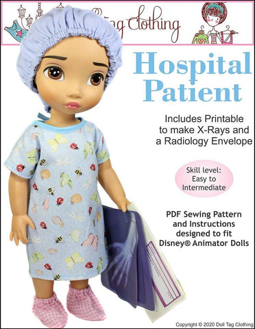 Doll Tag Clothing Disney Animator Hospital Patient Doll Clothes Pattern Designed to Fit Disney® Animators Dolls larougetdelisle