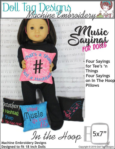 Doll Tag Clothing Machine Embroidery Design Music Sayings Pillows and Tee’s Machine Embroidery Designs larougetdelisle