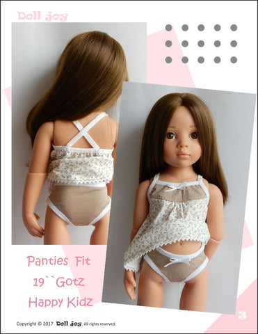 Doll Joy Gotz 19 Inch Camisole and Panties Pattern for 19" Gotz Dolls larougetdelisle
