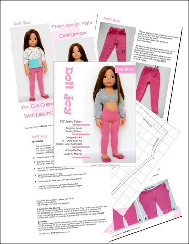 Doll Joy Gotz 19 Inch Leggings Pattern for 19" Gotz Happy Kidz Dolls larougetdelisle