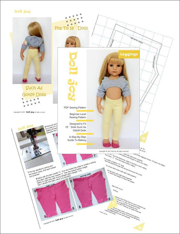 Doll Joy Gotz 19 Inch Leggings Pattern for 19" Gotz Hannah Dolls larougetdelisle