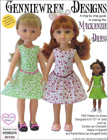 Genniewren H4H/Les Cheries Mackenzie Dress Pattern for Les Cheries and Hearts for Hearts Girls Dolls larougetdelisle