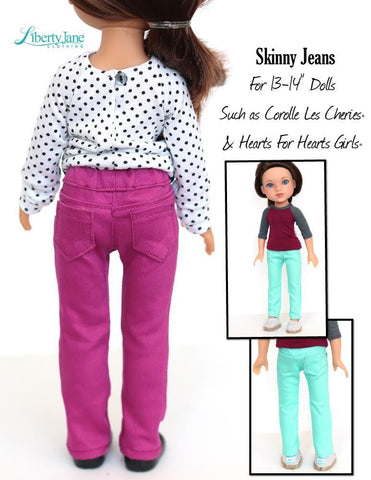 Liberty Jane H4H/Les Cheries Skinny Jeans and Shorts Pattern for Les Cheries and Hearts For Hearts Girls Dolls larougetdelisle