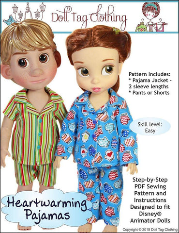 Doll Tag Clothing Disney Doll Heartwarming Pajamas Pattern for Disney Animator Dolls larougetdelisle