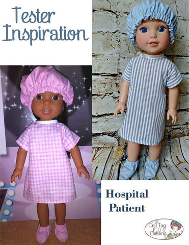 Doll Tag Clothing WellieWishers Hospital Patient Pattern for 13 to 14.5 Inch Dolls larougetdelisle