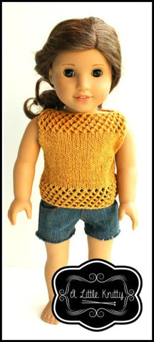 A Little Knitty Knitting Jessica Summer Sweater 18" Doll Clothes Knitting Pattern larougetdelisle