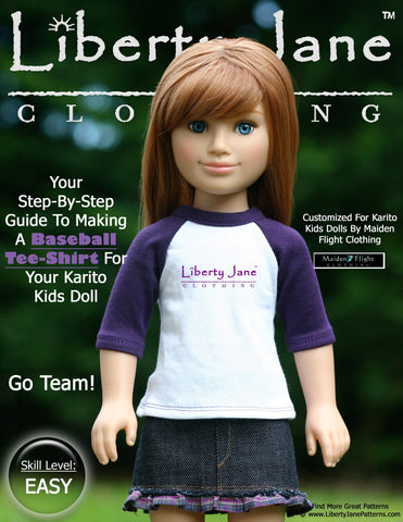 Liberty Jane Karito Kids Baseball T-Shirt Pattern For Karito Kids Dolls larougetdelisle