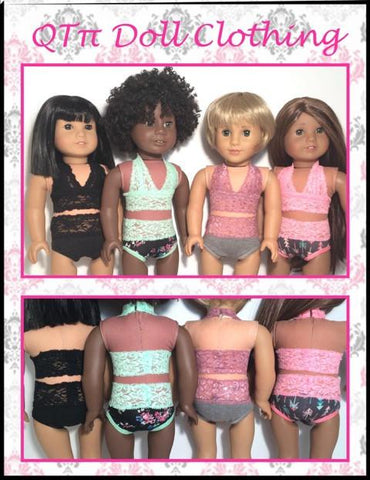 QTπ Doll Clothing 18 Inch Modern Oh So Pretty Bralette and Panties 18" Doll Clothes Pattern larougetdelisle