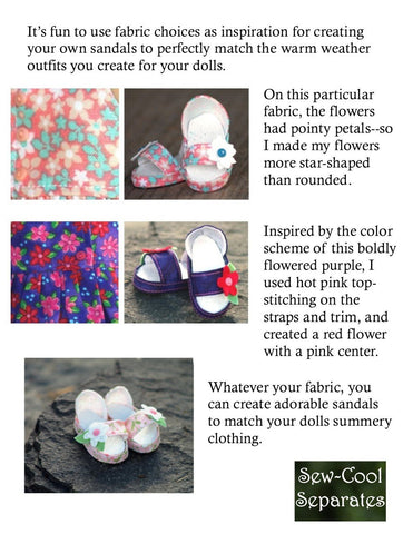 Sew Cool Separates Little Darling Sweet Sandals Pattern for Little Darling Dolls larougetdelisle