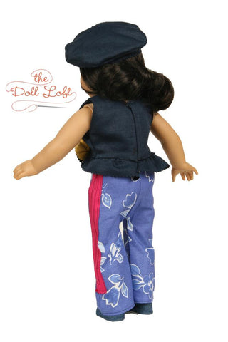 The Doll Loft 18 Inch Modern Left Bank Cafe Top and Pants 18" Doll Clothes Pattern larougetdelisle