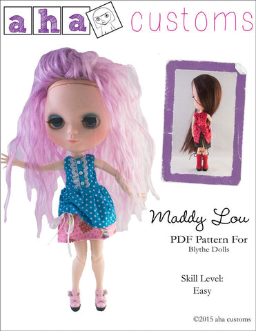 Aha Customs Blythe/Pullip Maddy Lou Dress Pattern for Blythe Dolls larougetdelisle