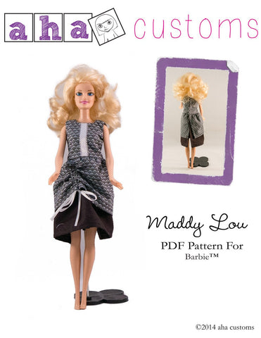 Aha Customs Barbie Maddy Lou Dress Pattern for 11 1/2" Fashion Dolls larougetdelisle