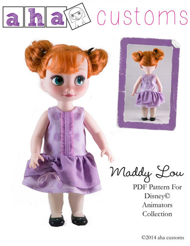 Aha Customs Disney Animator Maddy Lou Dress Pattern for Disney Animators' Dolls larougetdelisle