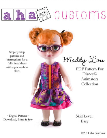 Aha Customs Disney Animator Maddy Lou Dress Pattern for Disney Animators' Dolls larougetdelisle