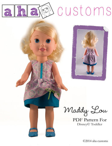 Aha Customs Disney Animator Maddy Lou Dress Pattern for Disney Toddler Dolls larougetdelisle